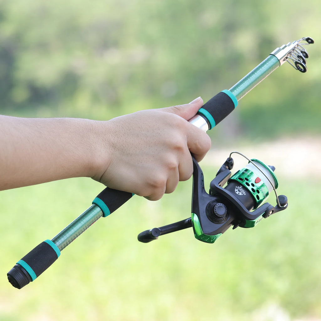 Spinning Fishing Rod and Reel Combo1.8M Telescopic Rod