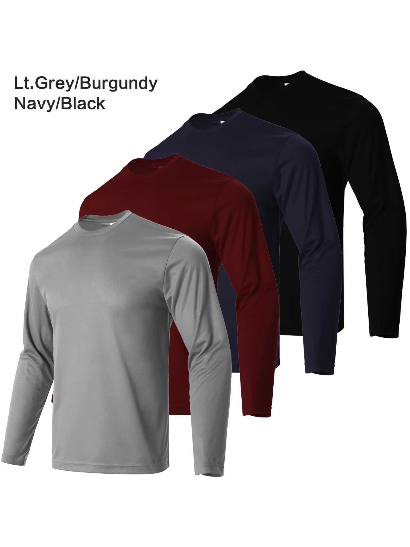 4-piece men's quick drying sports and fitness T-shirt long sleeved