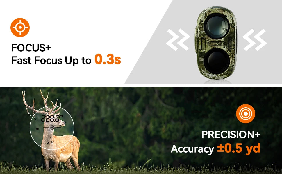 Range finder 7° Big Field 656Yd laser rangefinder , with Rain and Fog Ranging
