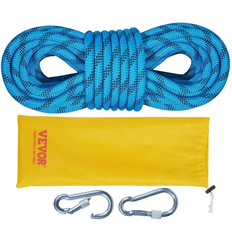 Static Climbing Rope, 64 ft Outdoor Rock Climbing Rope, 0.4'' /10mm High Strength