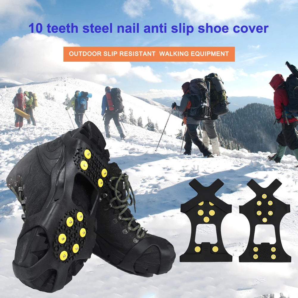10 Teeth Climbing Crampons Mountaineering Cleats  Snow Claw Shoe
