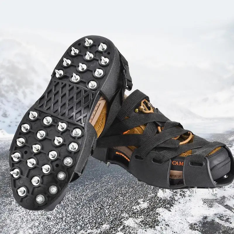 Crampons For Hiking Boots 32-Spikes Crampons Ice Cleats Traction Snow Grips Winter Ice Snow Grips Traction Cleats For Walking