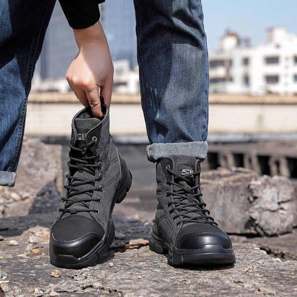 Canvas Light Breathable Work Steel Toe Shoes