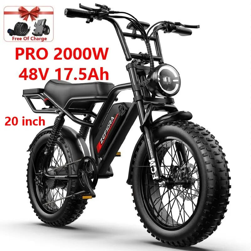 14 20 inch Electric fat bike 1000w 2000w 30-50MPH 30-60Miles Adjustable front brake seat,For Cycling Electric Bicycle