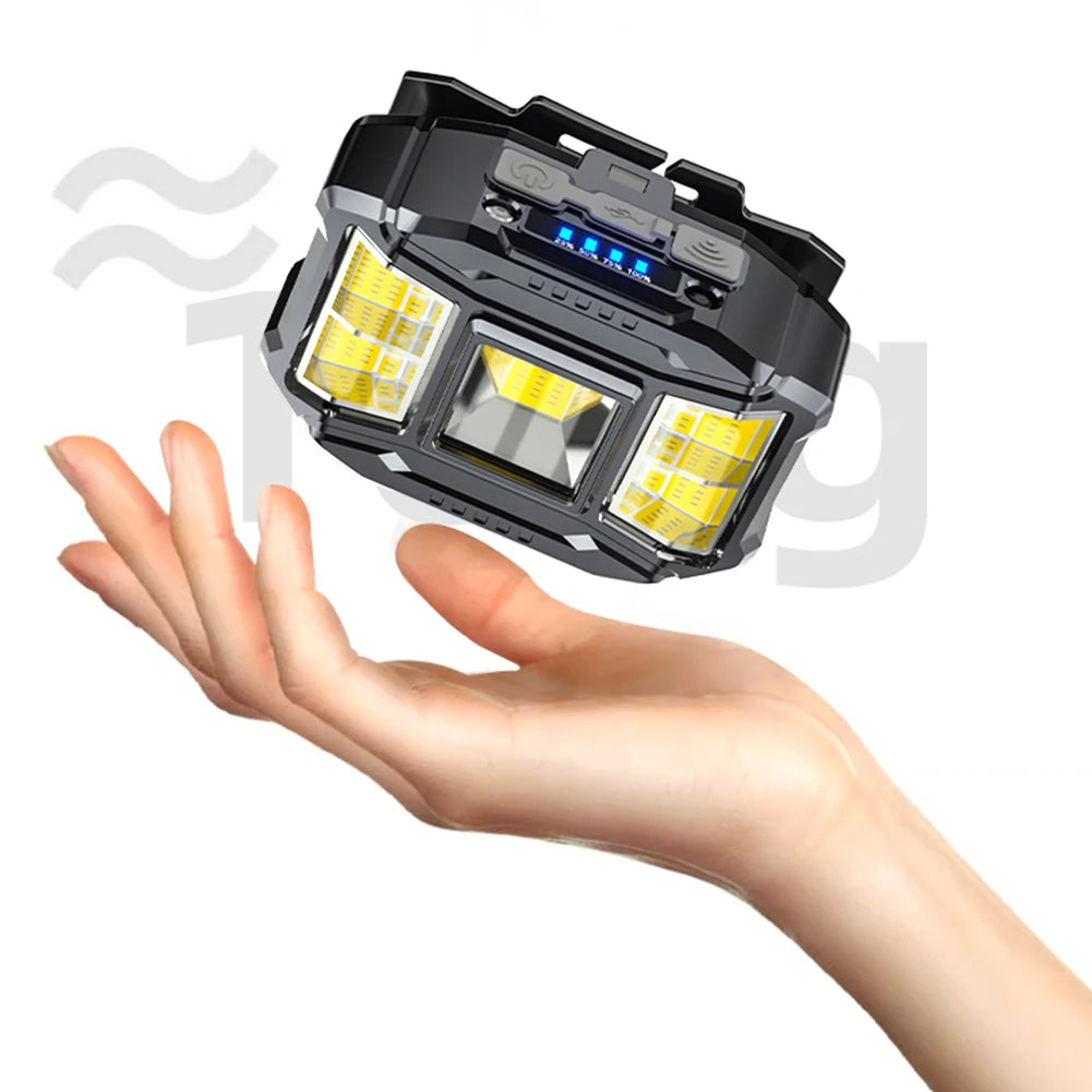 LED Outdoor Head Lamp USB Charging Head Mounted Flashlight