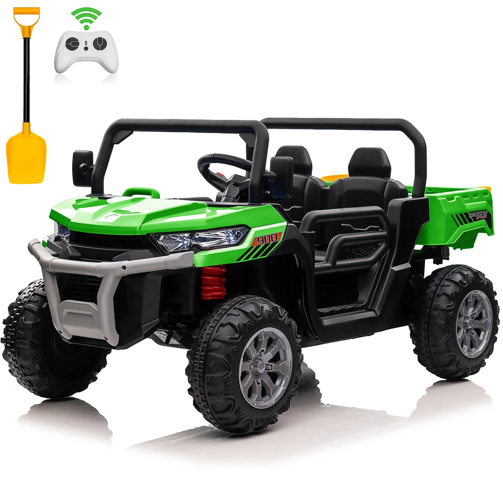 24V Ride on Dump Truck, 2 Seater Kids UTV Electric Car w/2.4G Remote Control, 4 Wheeler,