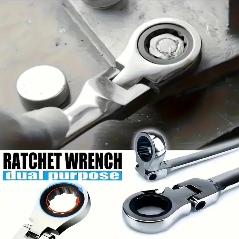 Flexible Ratcheting Combination Wrench Set,6-17mm Metric