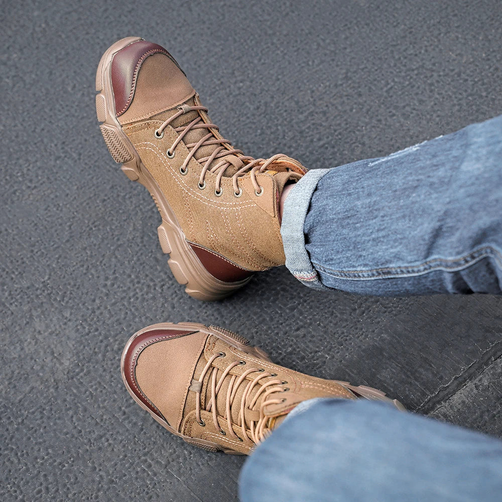 Canvas Light Breathable Work Steel Toe Shoes