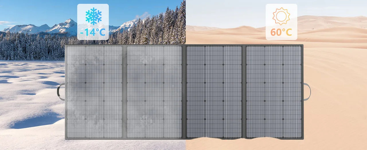 MHPOWOS 400W Portable Solar Panel, Lightweight Foldable Solar Panels with an Adjustable Kickstand, IP67 Waterproof Solar Charger