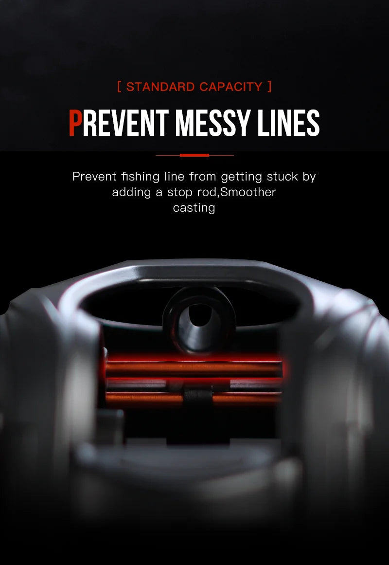 Baitcasting Reel 7.3:1 Hybrid Ceramic Bearing Carbon Fiber Washer Dual Bearing