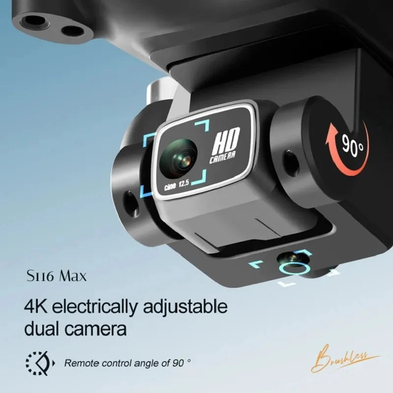 Drone  with 3 Batteries 8K Dual Camera Optical Flow Brushless 360°
