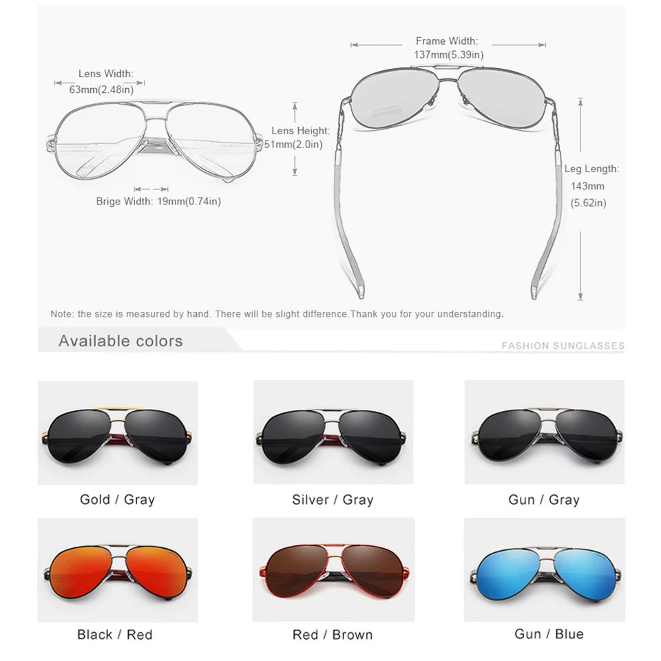 Aluminum Polarized Sunglasses  Driving Glasses Pilot Sun Glasses