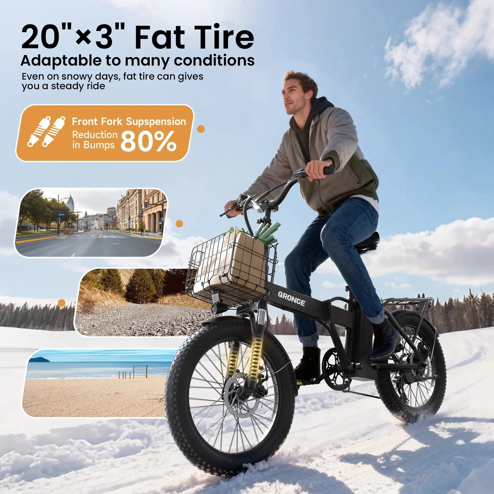 Folding Electric Bike 1000W Peak 48V  E-Bike