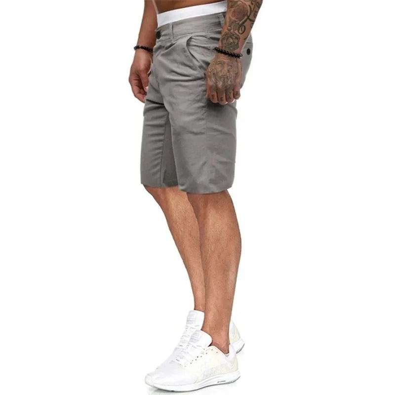 Men s  Fit Cargo Shorts with Pockets Knee Length Casual Solid Color