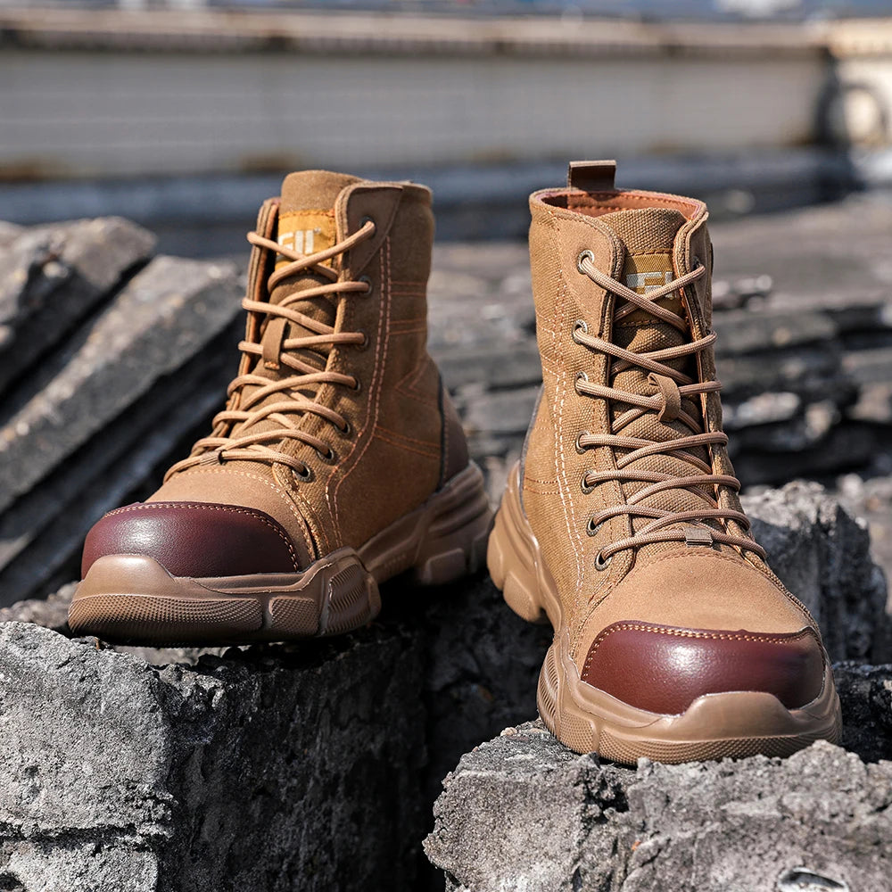 Canvas Light Breathable Work Steel Toe Shoes