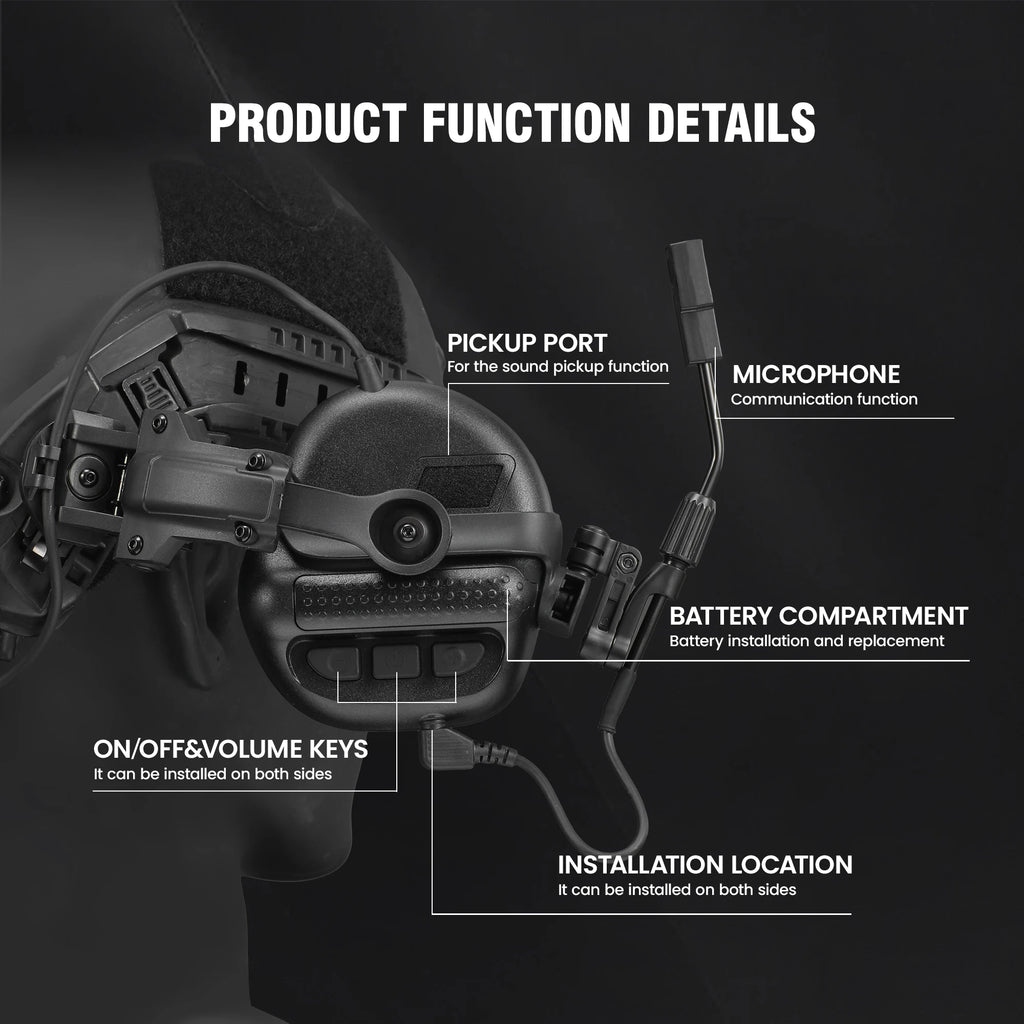 Tactical Hunting Headset Electronic Hearing Protector Active