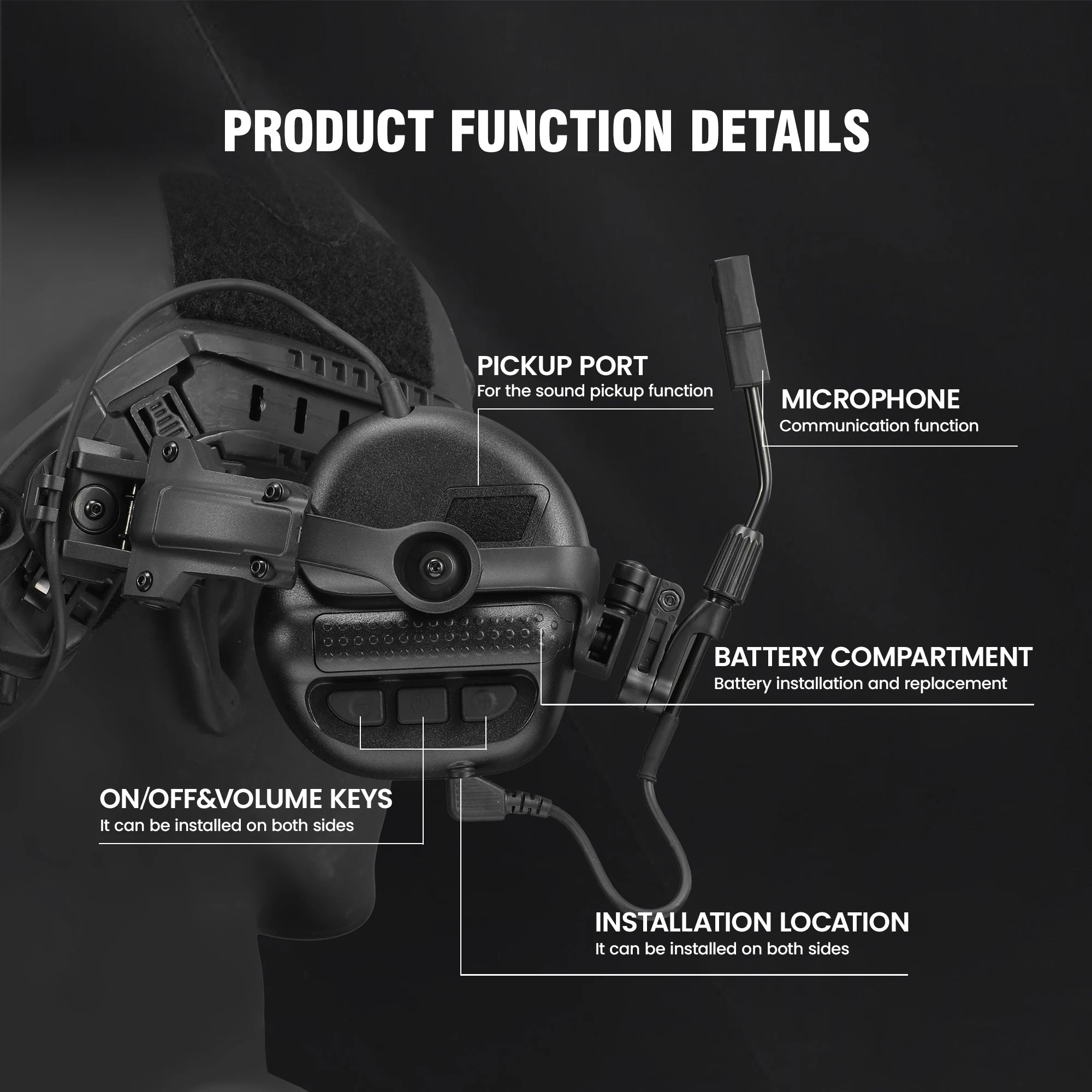 Tactical Hunting Headset Electronic Hearing Protector Active
