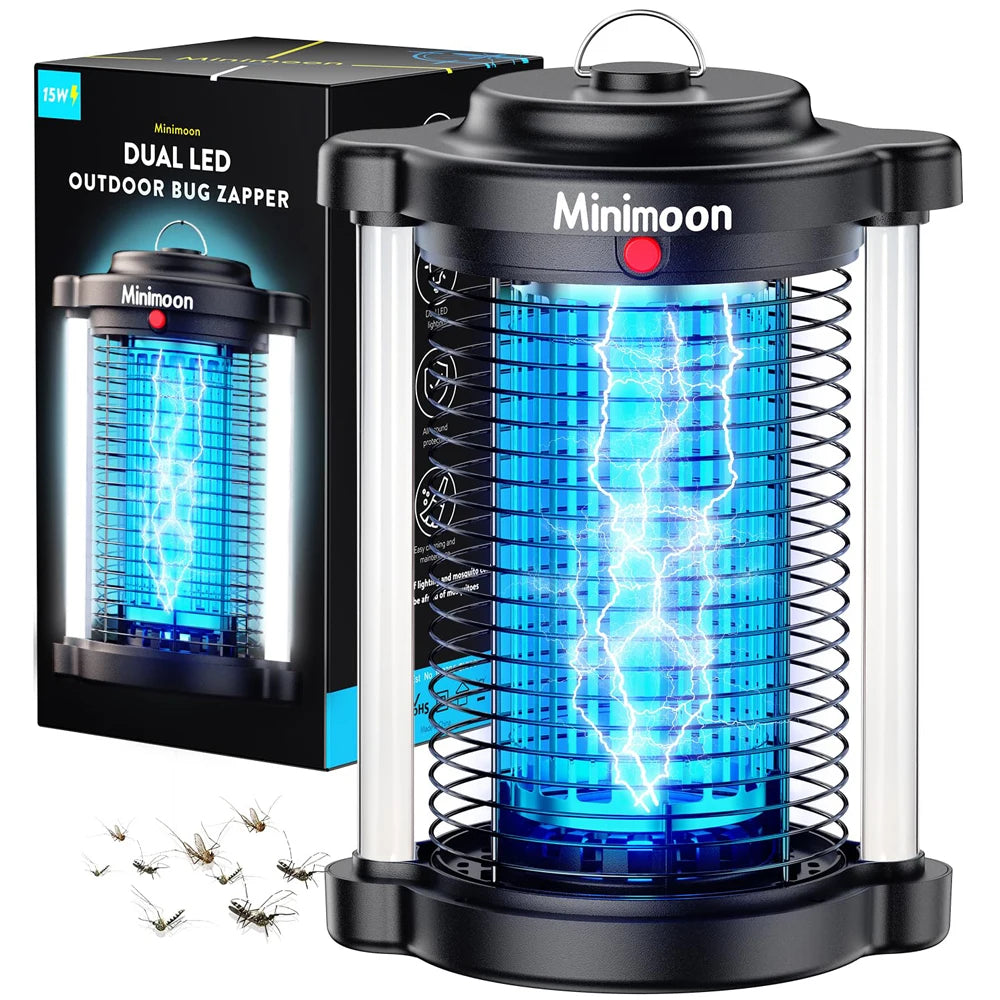 Bug Zapper Outdoor Mosquito Zapper with Dual LED Light 4200V Fly Zapper 15W Electric