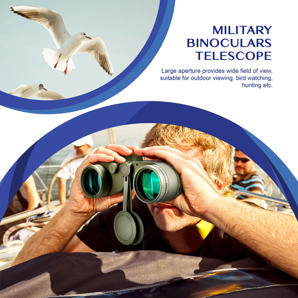 10X50 HD Marine Binoculars with Rangefinder Compass