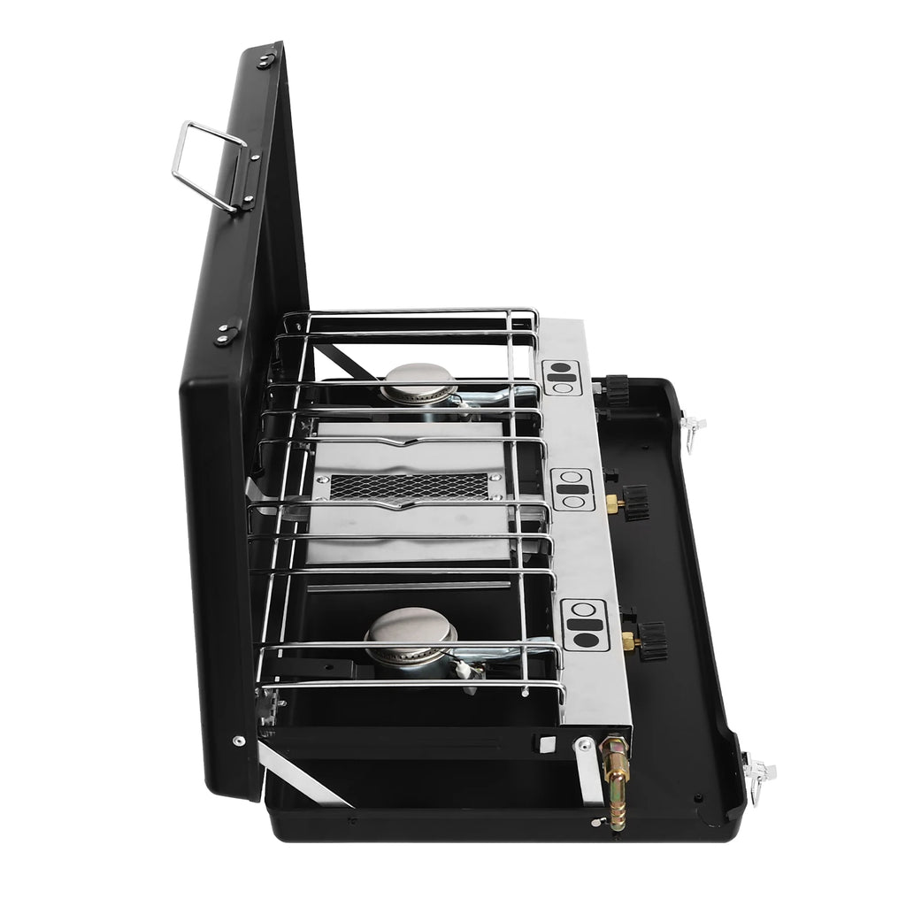 Portable Camping Stove with Griddle 3 Burner Propane Gas Stove