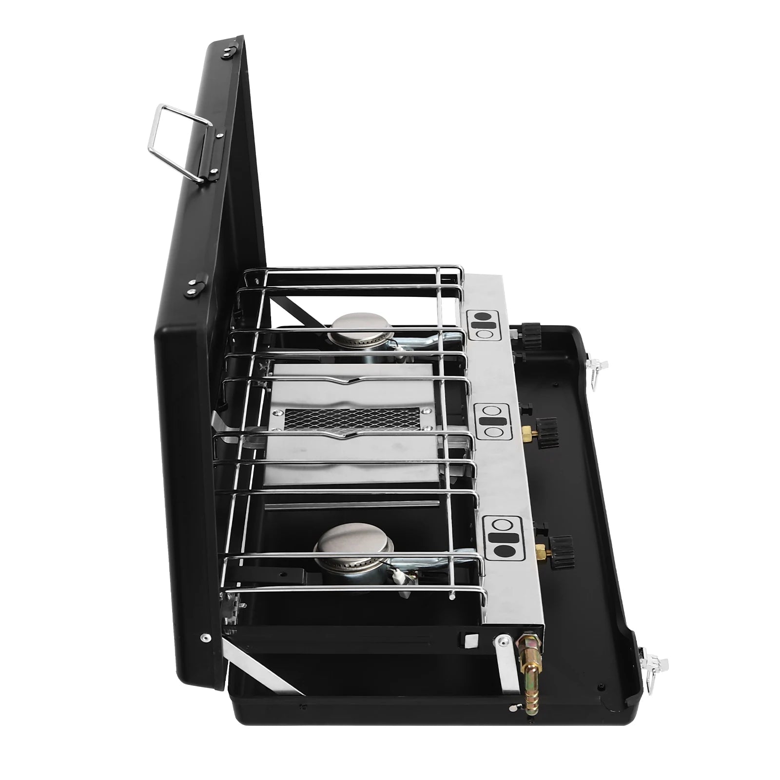 Portable Camping Stove with Griddle 3 Burner Propane Gas Stove