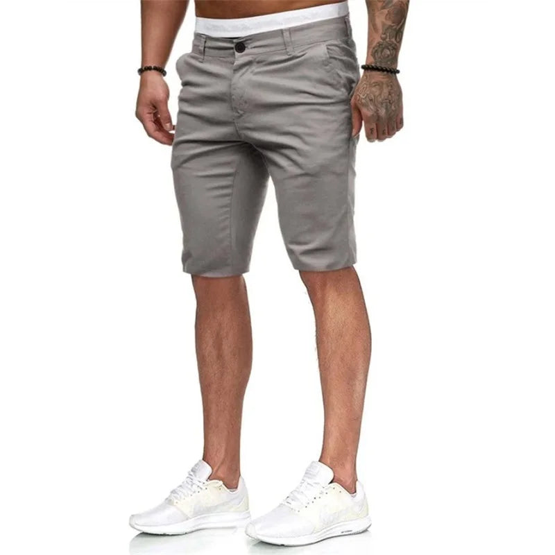 Men s  Fit Cargo Shorts with Pockets Knee Length Casual Solid Color