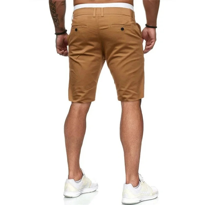 Men s  Fit Cargo Shorts with Pockets Knee Length Casual Solid Color