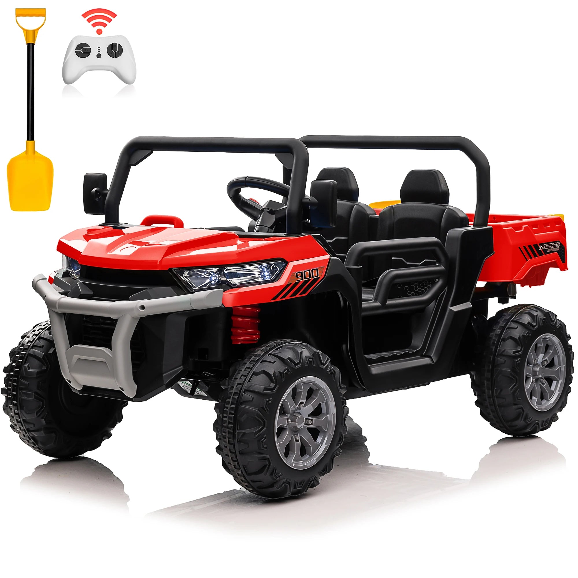 24V Ride on Dump Truck, 2 Seater Kids UTV Electric Car w/2.4G Remote Control, 4 Wheeler,