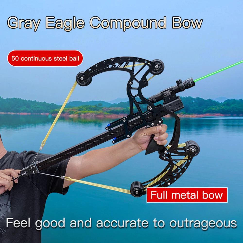 all-metal 50-round compound bow and arrow