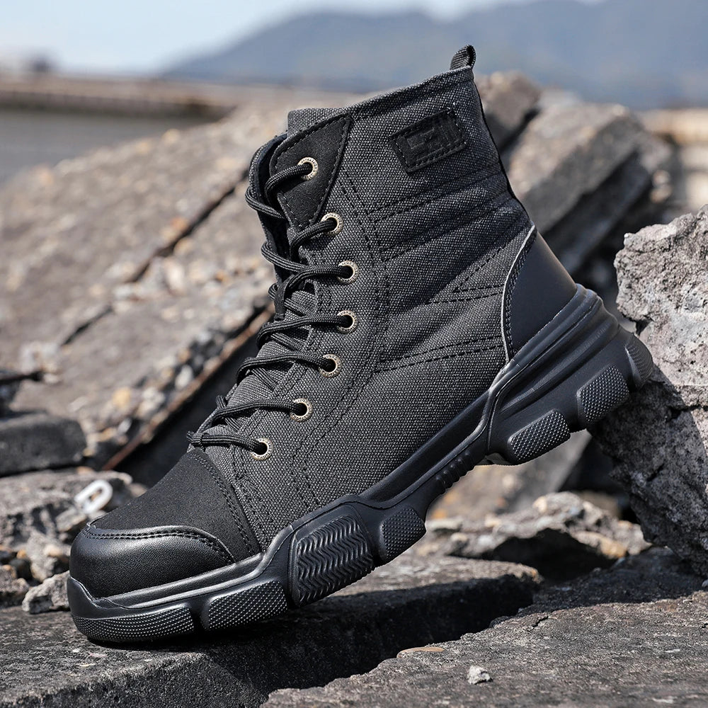Canvas Light Breathable Work Steel Toe Shoes