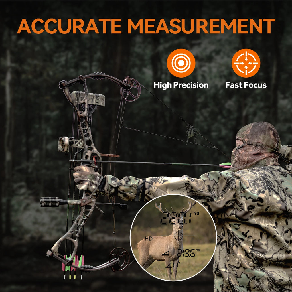 Range finder 7° Big Field 656Yd laser rangefinder , with Rain and Fog Ranging
