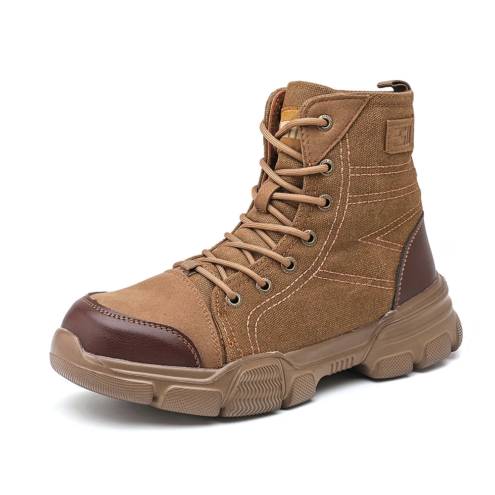 Canvas Light Breathable Work Steel Toe Shoes