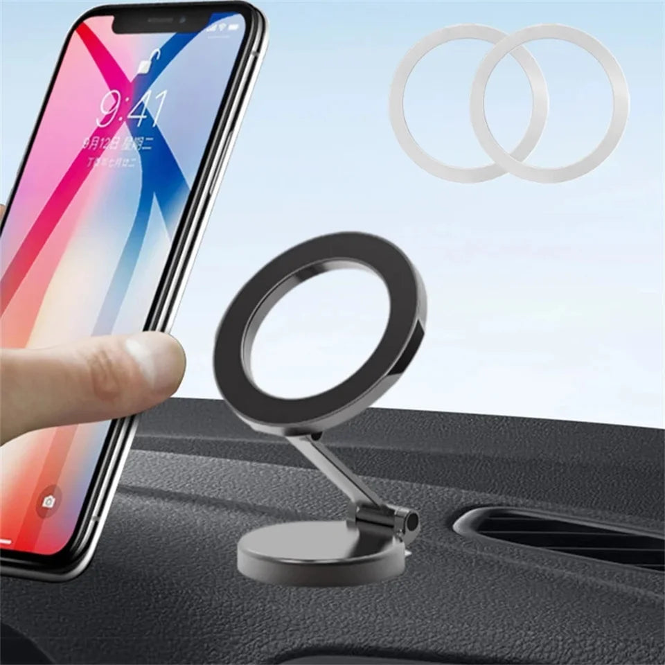 Folding Magnetic Car Compact Cell Phone Holder  for iPhone 14 13 12 Pro