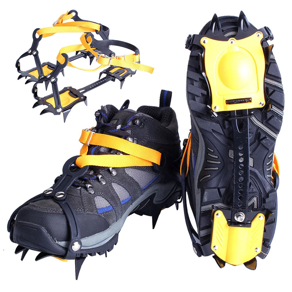 1 Pair Ice Crampons Stainless Steel 10 Teeth Snow Grips Crampons