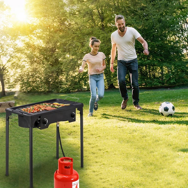 Outdoor Camp Stove High Pressure Propane Gas (Double Burner 150000-BTU)