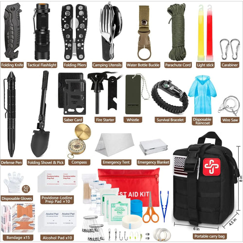 238Pcs Emergency Survival Kit, Professional Survival Gear Tool