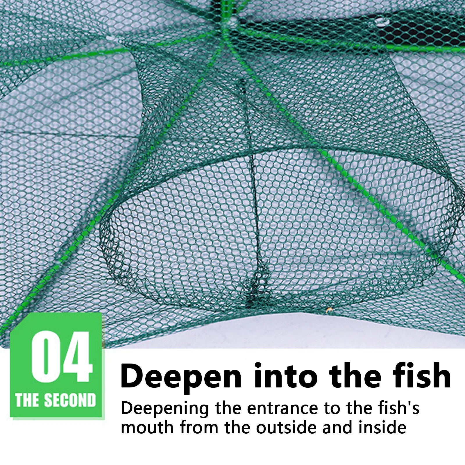 Folding fish cage trap fishing tool kit fish shrimp crayfish crab fishing net nylon material