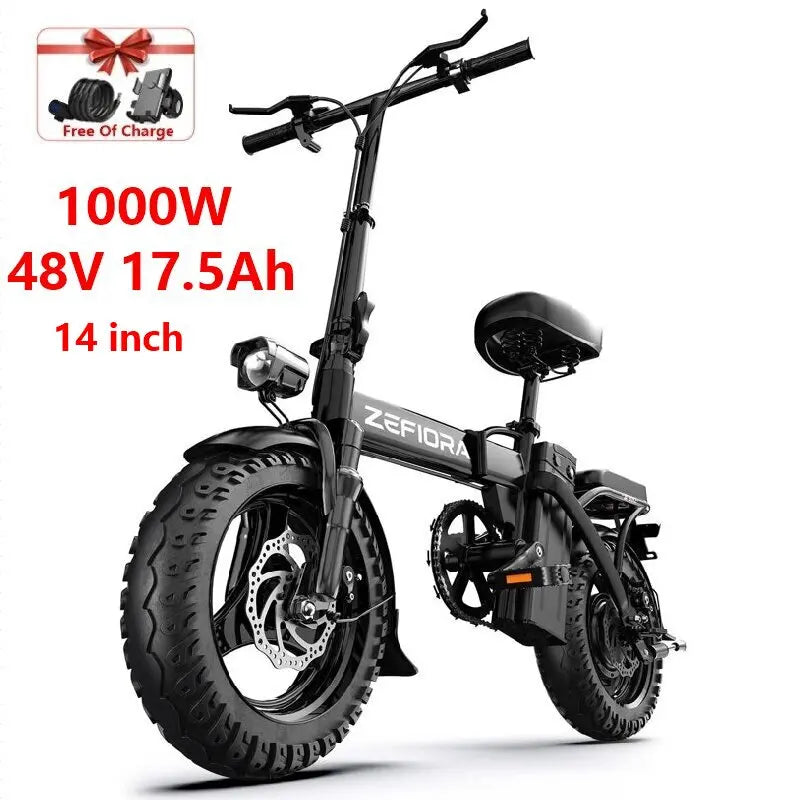 14 20 inch Electric fat bike 1000w 2000w 30-50MPH 30-60Miles Adjustable front brake seat,For Cycling Electric Bicycle