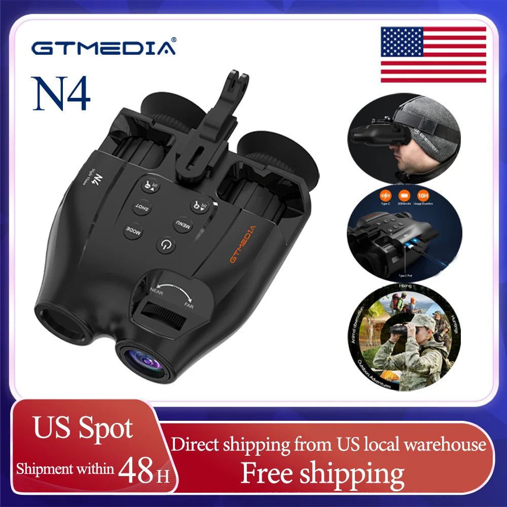 Night Vision Binoculars Featuring Adjustable Brightness 5x Zoom And 1080p
