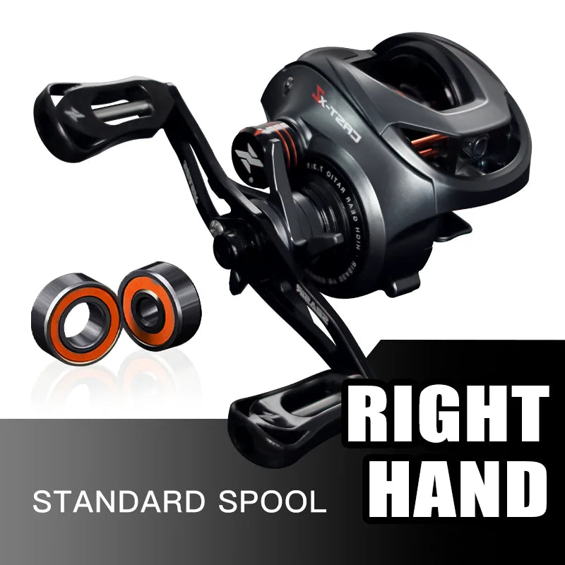 Baitcasting Reel 7.3:1 Hybrid Ceramic Bearing Carbon Fiber Washer Dual Bearing