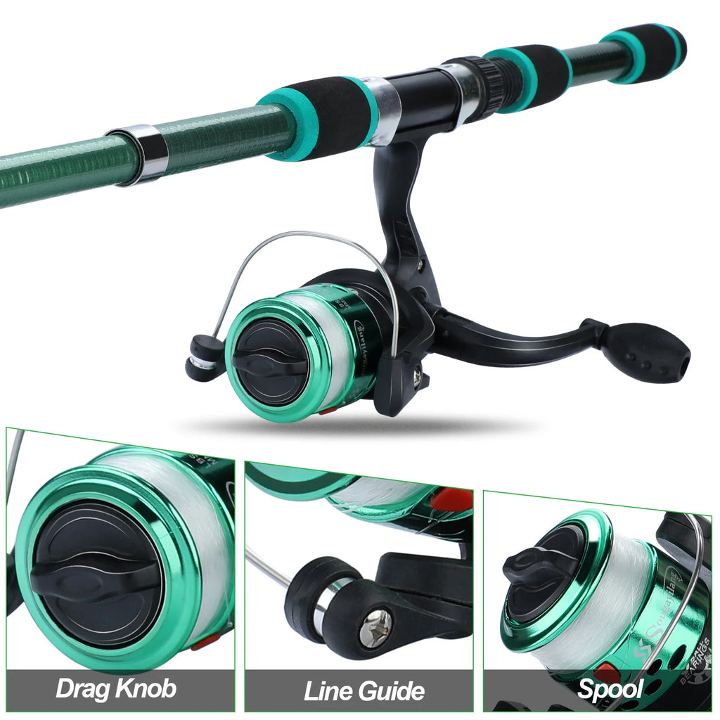 Spinning Fishing Rod and Reel Combo1.8M Telescopic Rod