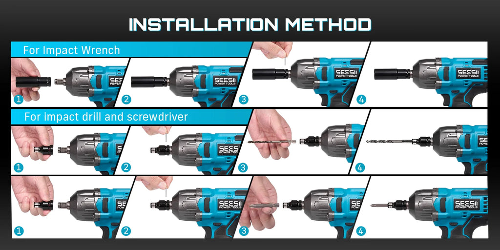 1300N.m Cordless Impact Wrench Brushless Motor 3-in-1 Electric Impact