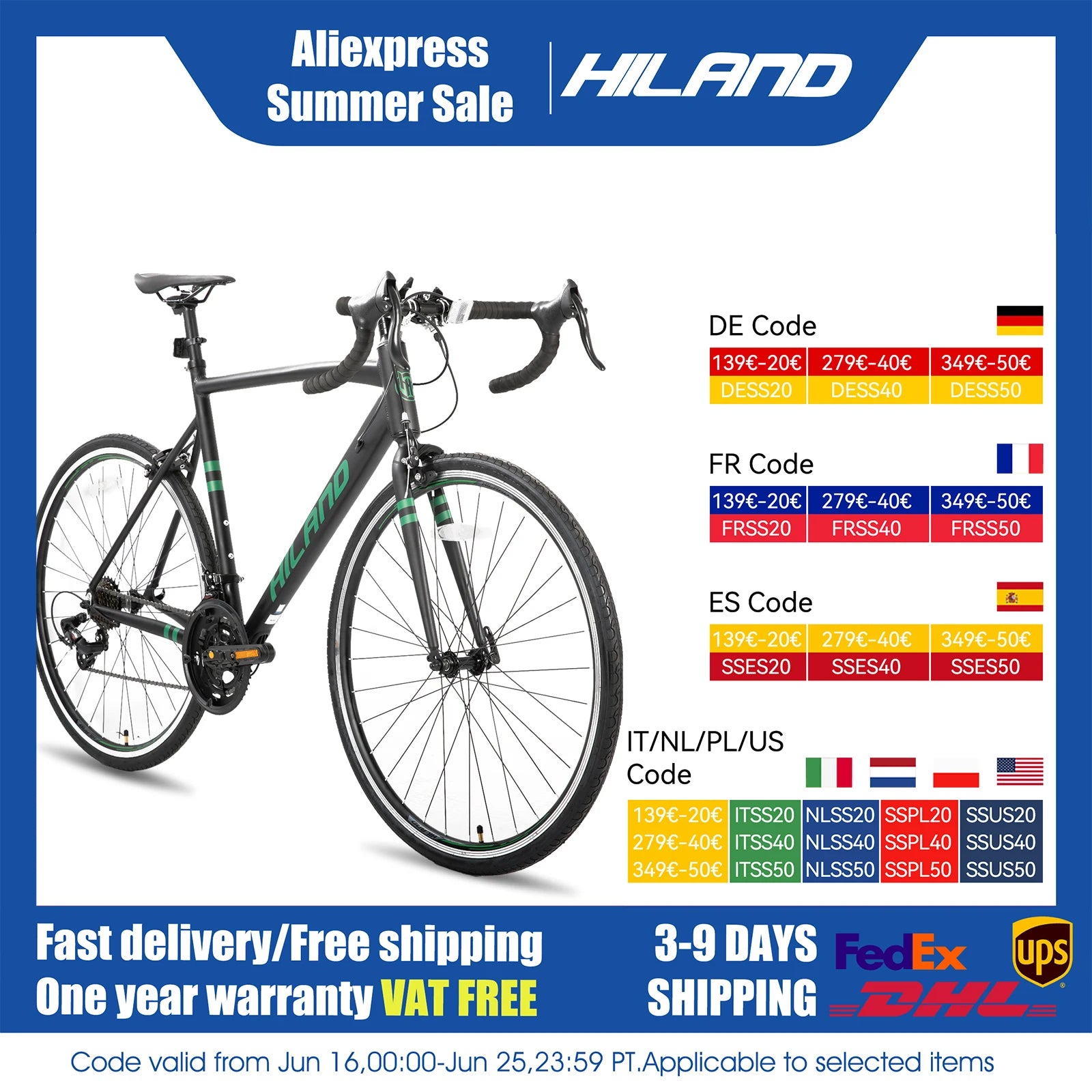 Aluminum Road Bike, 14 Speeds, 53/57cm Frame, Racing Bike