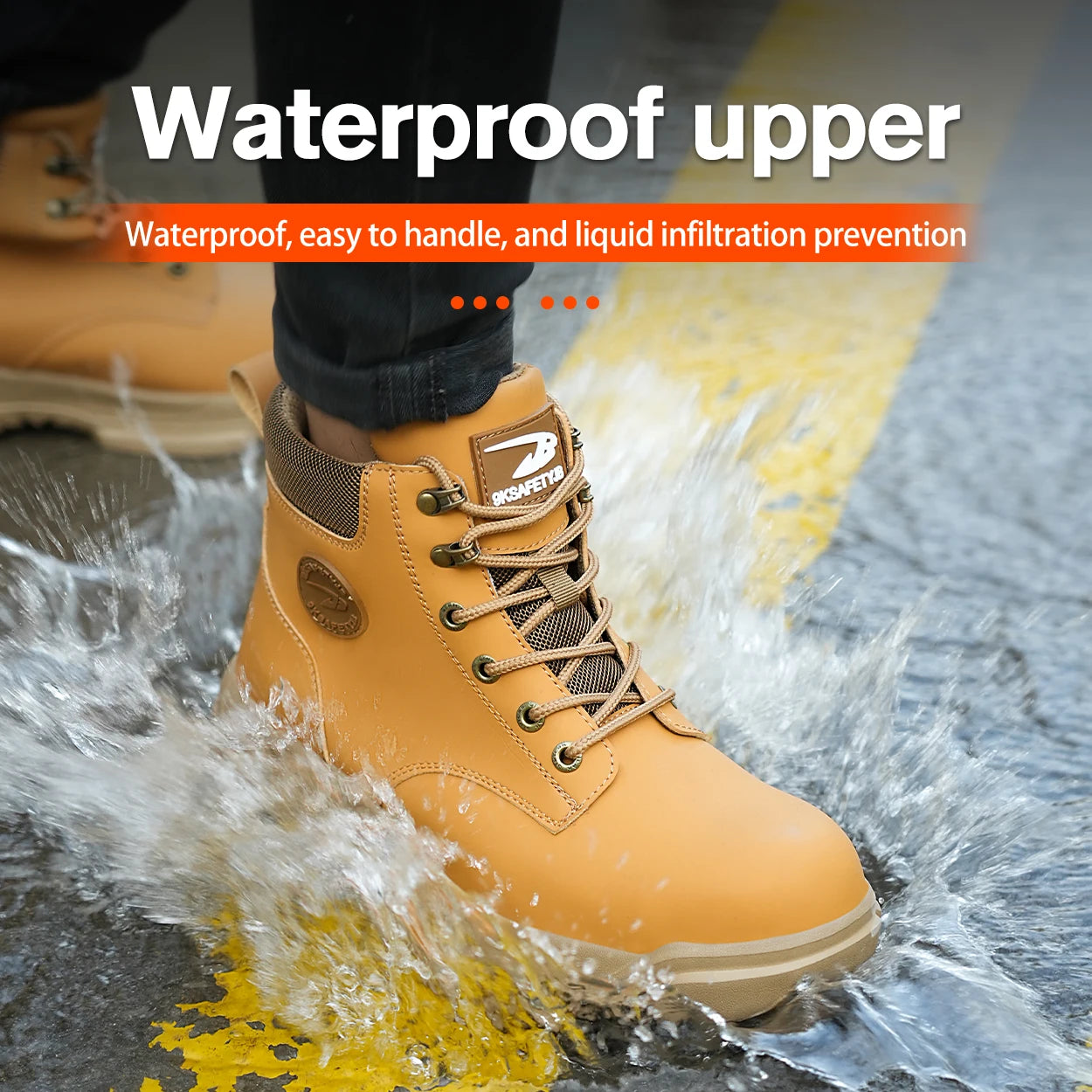 High-top PU anti-smash anti-puncture breathable safety boots