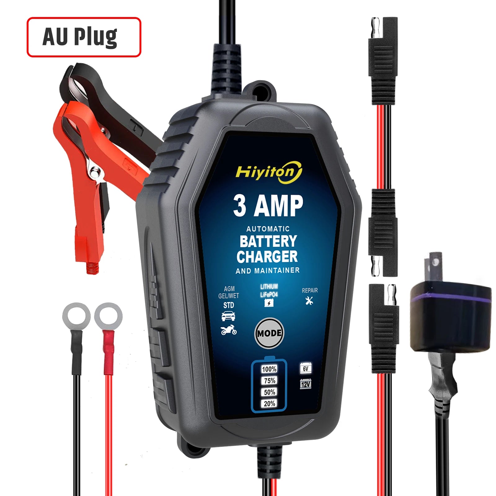 6V 12V 3000mA Car Smart Battery Charger