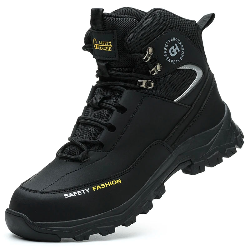 Men Steel Toe Work Shoes Anti-smash Anti-puncture