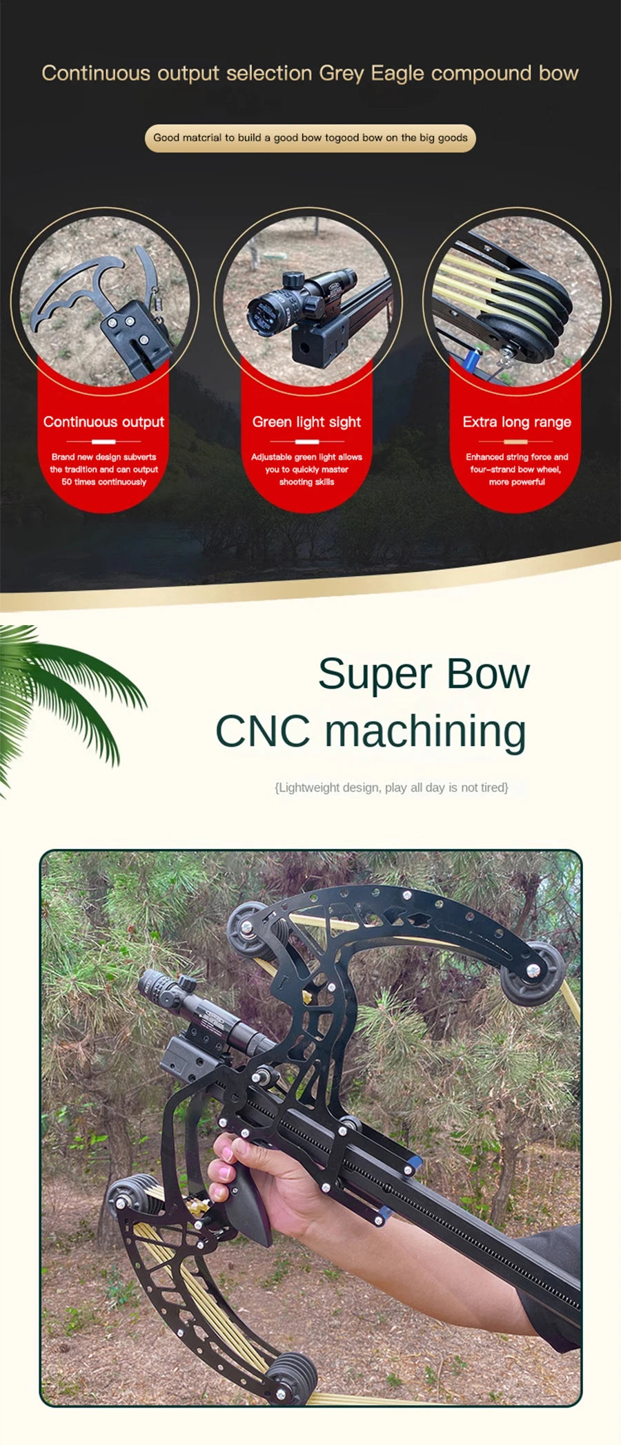 all-metal 50-round compound bow and arrow