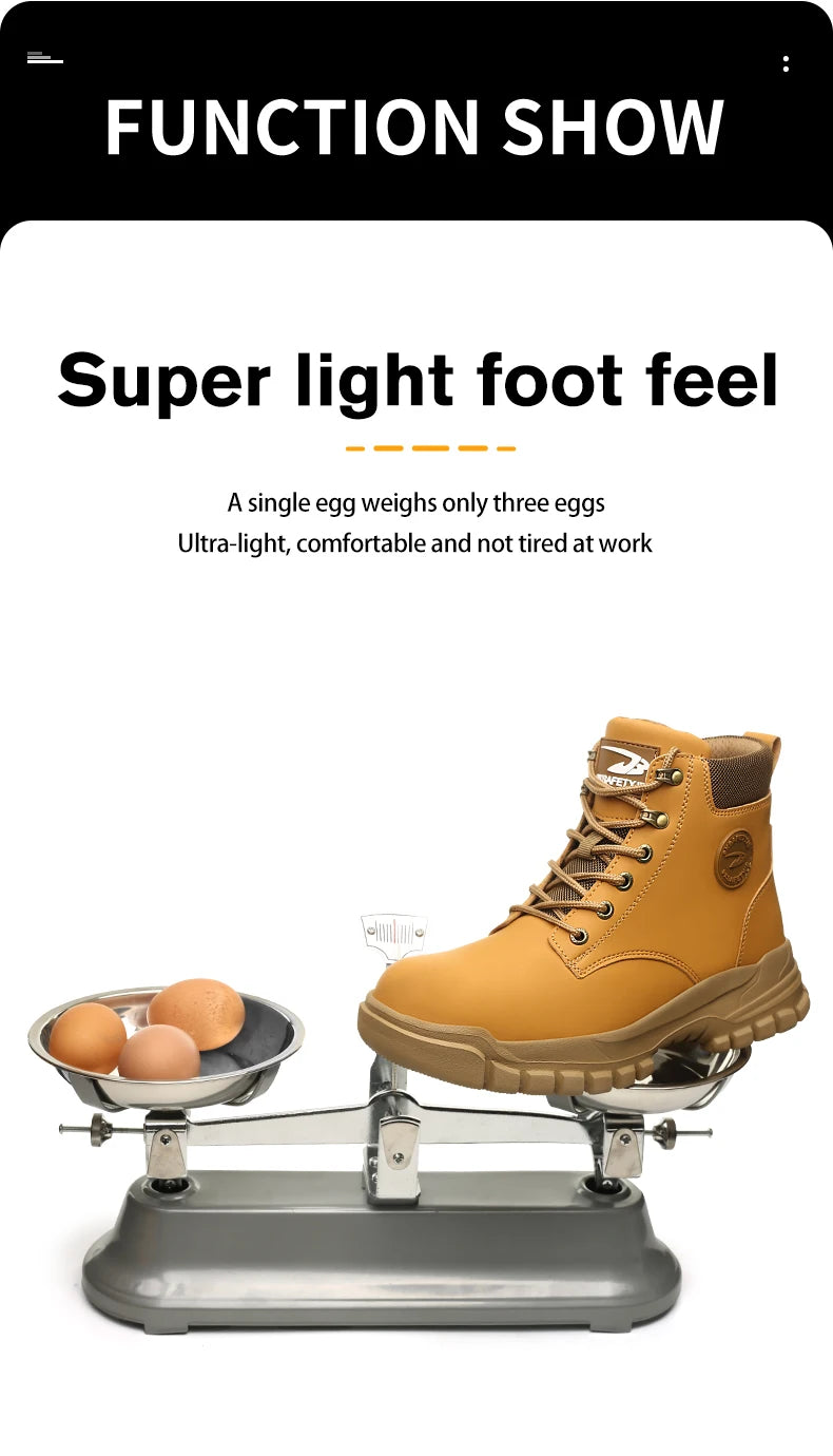 High-top PU anti-smash anti-puncture breathable safety boots
