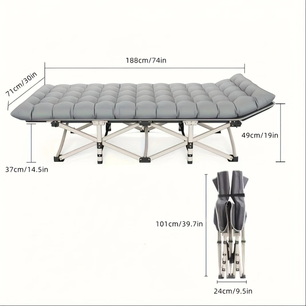 8ft/10ft /600 lbs Heavy Duty Folding Bed, Camping Bed