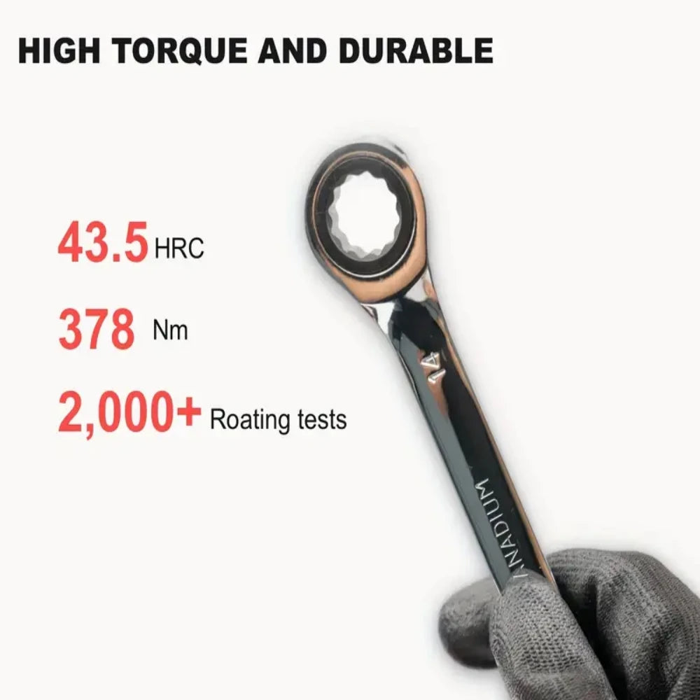 Flexible Ratcheting Combination Wrench Set,6-17mm Metric